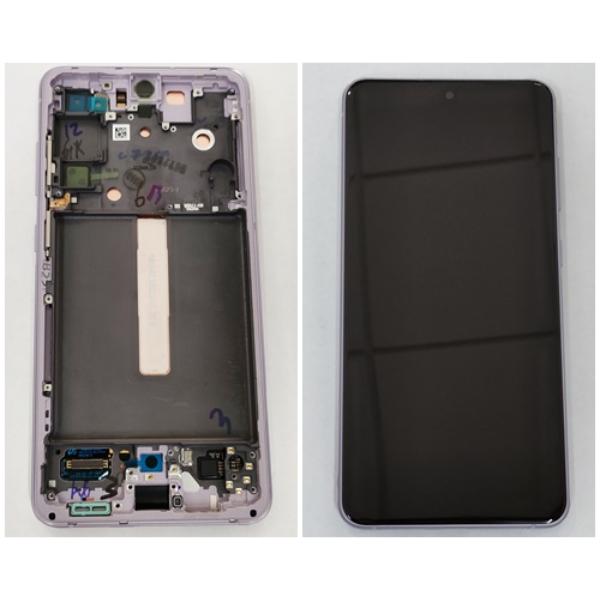Pantalla LCD para Samsung Galaxy S21 FE SM-G990B GH82-26414D mas tactil negro mas marco violeta service pack