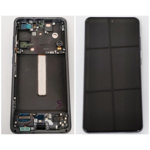 Pantalla LCD para Samsung Galaxy S21 FE SM-G990B GH82-26414A mas tactil negro mas marco gris service pack