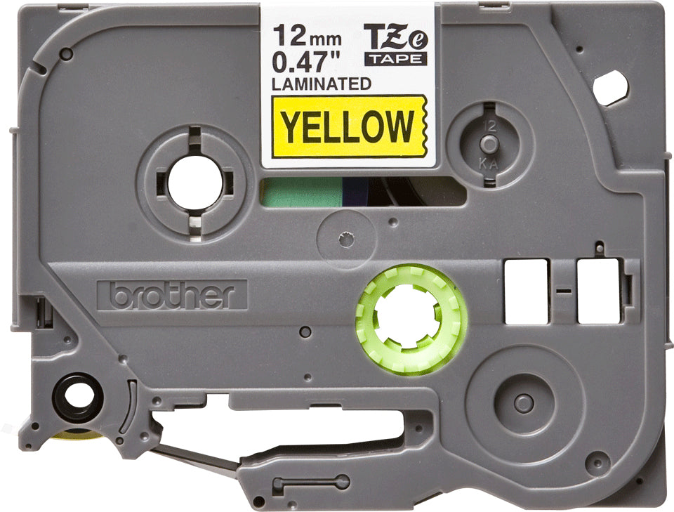 Cinta laminada Brother tze631 12mm x 8m amarillo - negro