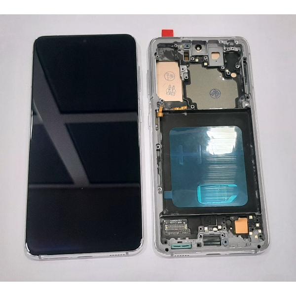 Pantalla oled para Samsung Galaxy S21 5G SM-G991B SM-G991 G991B G991 mas tactil negro mas marco plata compatible