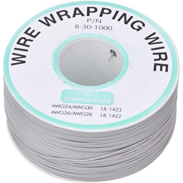 Hilo alambre wrapping gris DM-30-1000 AWG30 bobina 250m 0.20mm