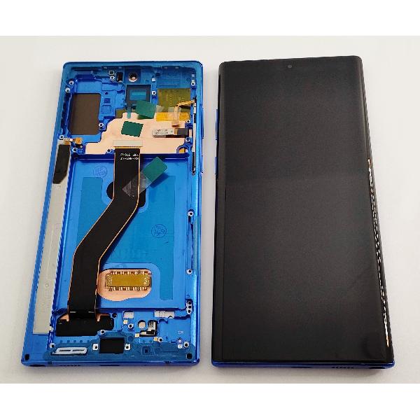Pantalla oled para Samsung Galaxy Note 10 Plus N975F N976B mas tactil negro mas marco azul compatible