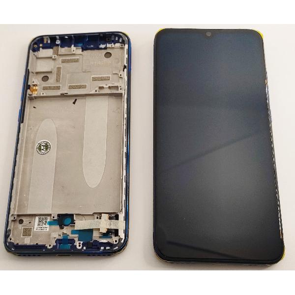 Pantalla lcd para Xiaomi Mi A3 Mi CC9e 5610100380B6 mas tactil negro mas marco azul Service Pack