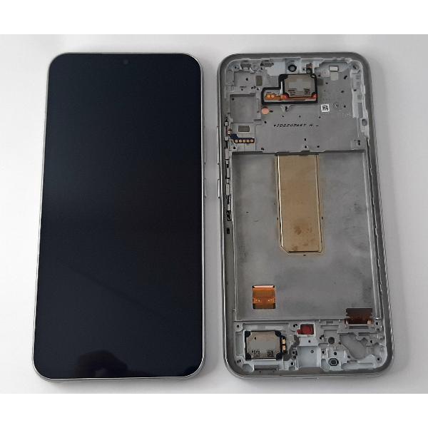 Pantalla lcd para Samsung Galaxy A34 5G A346B GH82-31200B GH82-31201B mas tactil negro mas marco plata Service Pack