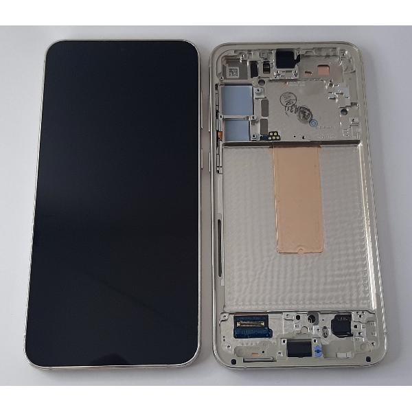 Pantalla lcd para Samsung galaxy S23 Plus SM-S916 mas tactil negro mas marco crema Service Pack GH82-30477B GH82-30