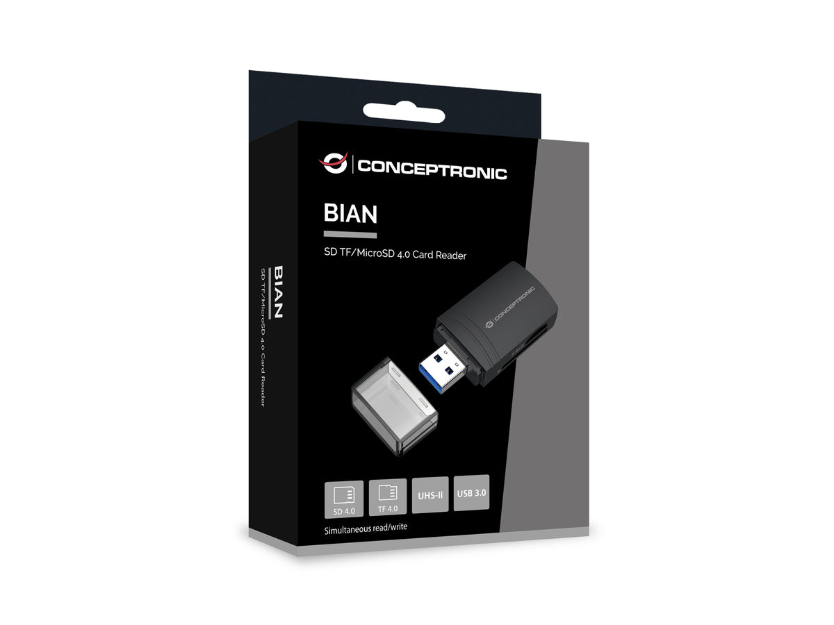 Lector de tarjetas USB 3.0 Conceptronic bian06b sd · sdhc · sdxc · microsd · tflash