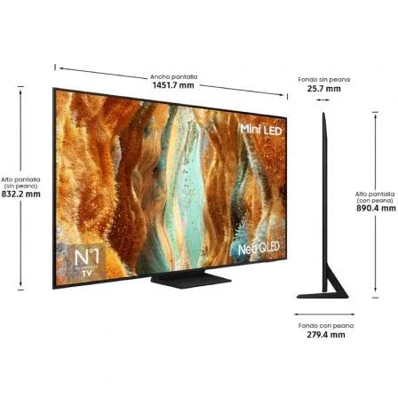 Televisor Samsung Neo QLED QN74F TQ65QN74FAT 65"/ Ultra HD 4K/ Smart TV/ WiFi - PixelPlaza
