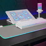 Base de refrigeración mars gaming mnbc2 para portátil 17.3 pulgadas 5 ventiladores blanca