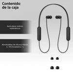 Auriculares Inalámbricos Intrauditivos Sony WI-C100/ con Micrófono/ Bluetooth/ Negros - PixelPlaza