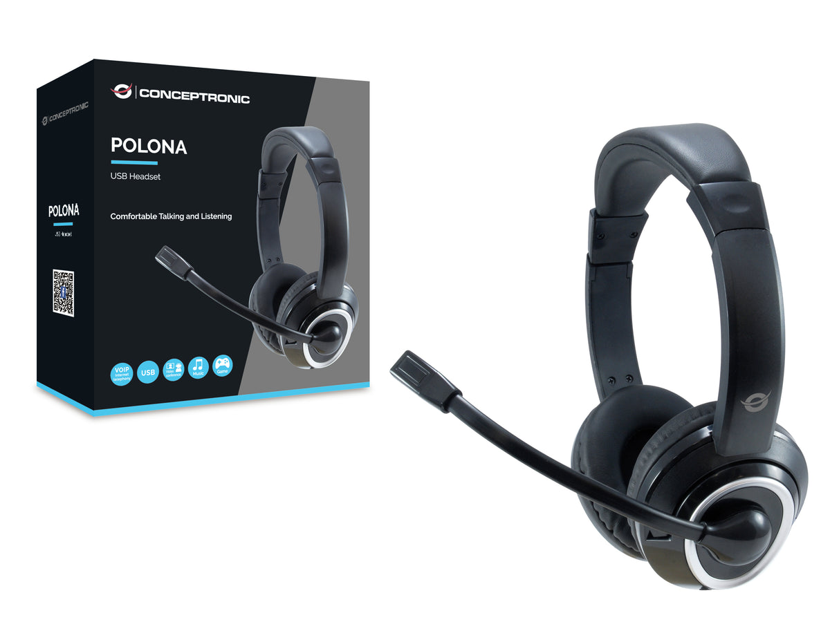 Auricular Conceptronic polona01b - USB - microfono - control volumen