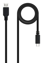 Cable USB 2.0 Nanocable 10.01.2103/ USB Macho - USB Tipo-C Macho/ 480Mbps/ 3m/ Negro