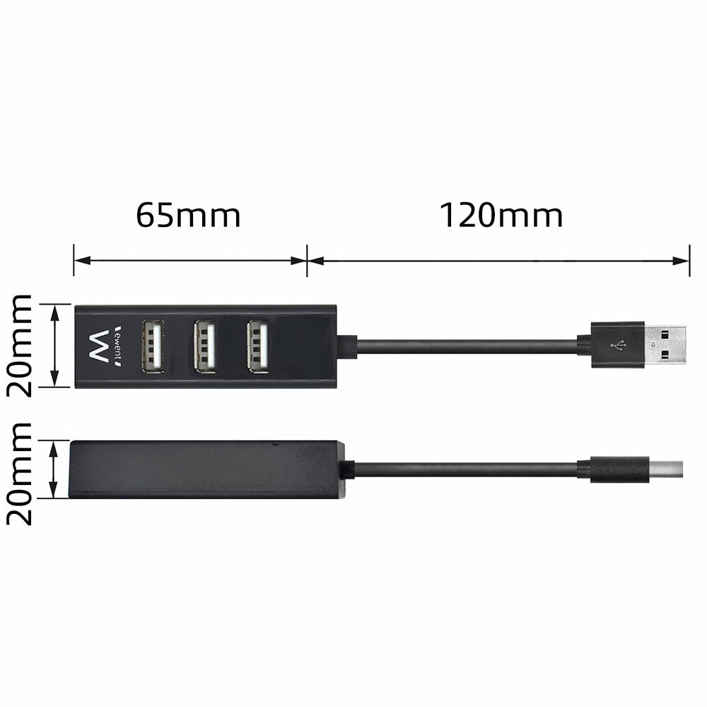 Hub USB Ewent 4 puertos - USB 2.0 · negro