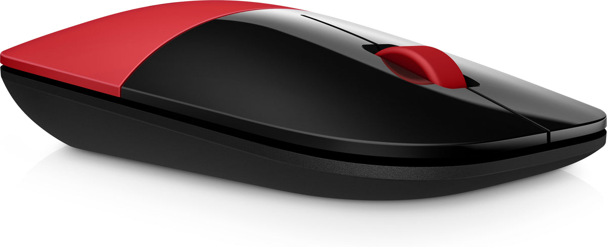 Ratón inalambrico Hp z3700 ambidiestro rf optico rojo y negro