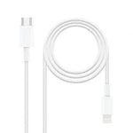 Cable USB 2.0 Tipo-C Lightning Nanocable 10.10.0602/ USB Tipo-C Macho - Lightning Macho/ 2m/ Blanco - PixelPlaza