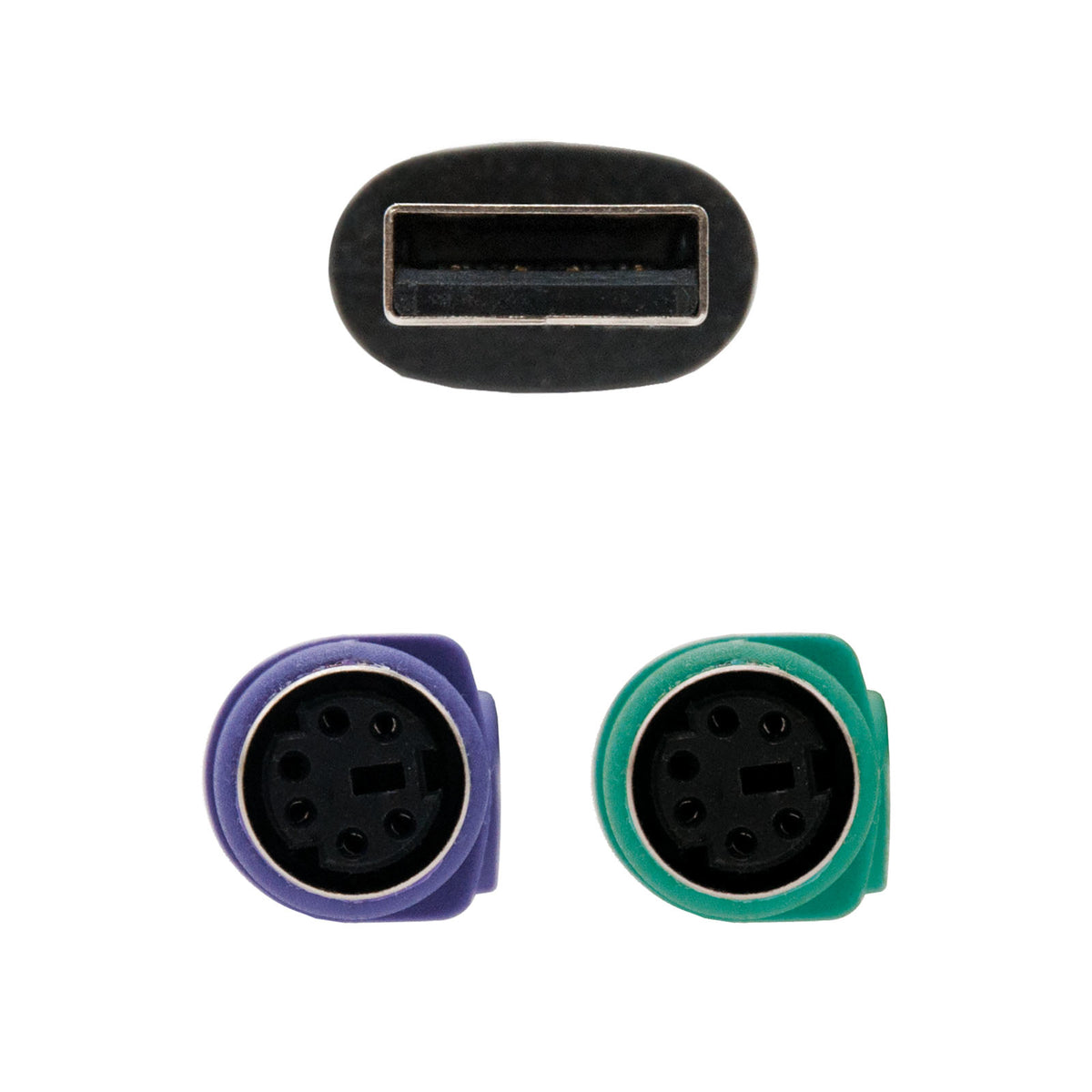 Adaptador USB a 2 x ps - 2 Nanocable 15cm · macho - hembra · negro