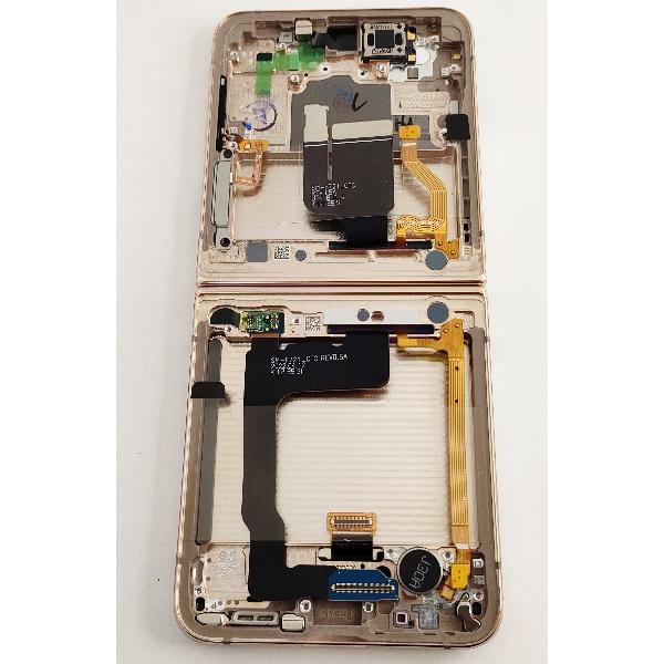 Pantalla para Samsung Galaxy Z Flip 4 SM-F721 GH82-29440G mas tactil negro mas marco dorado Service Pack