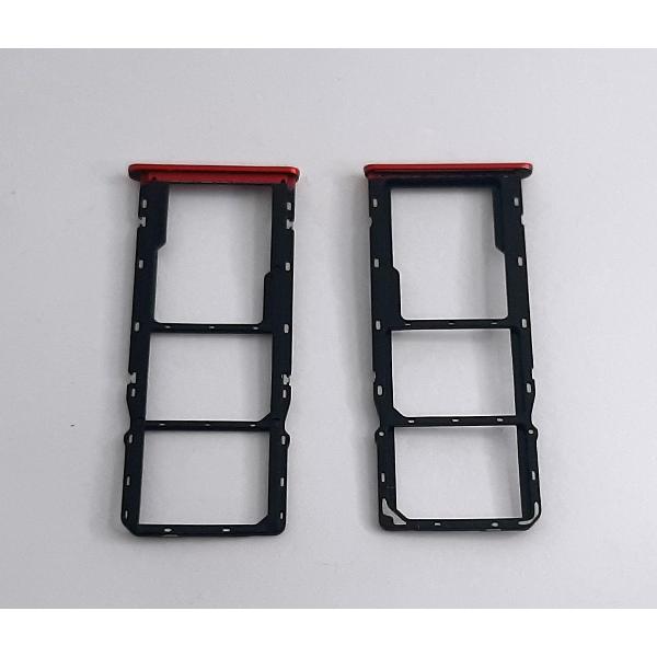 Soporte o bandeja dual sim rojo para Realme 6I RMX2040 calidad premium