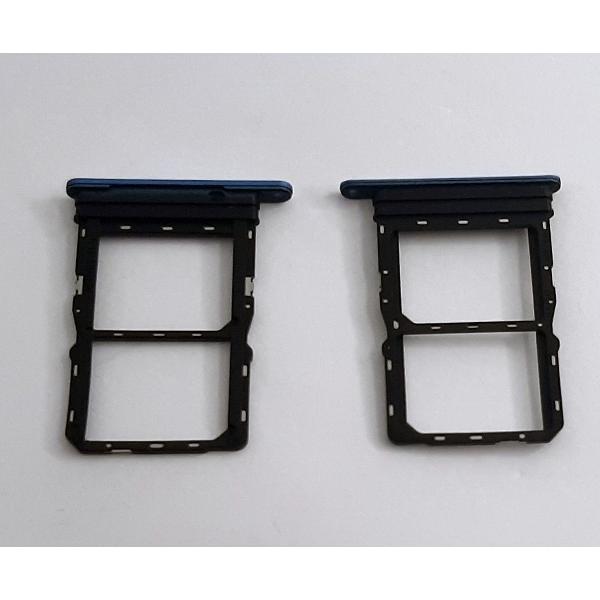 Soporte o bandeja dual sim azul para Huawei Honor X7a calidad premium