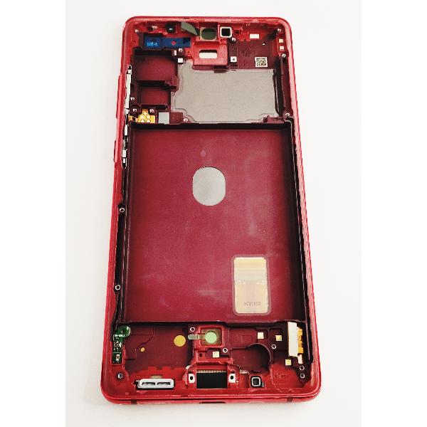 Pantalla LCD mas tactil negro Samsung Galaxy S20 FE 4G 5G SM-G780F SM-G781F GH82-24214E mas marco rojo SERVICE PACK