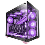 Caja ordenador mars gaming mcv4p premium custom xxl cristal templado rosa