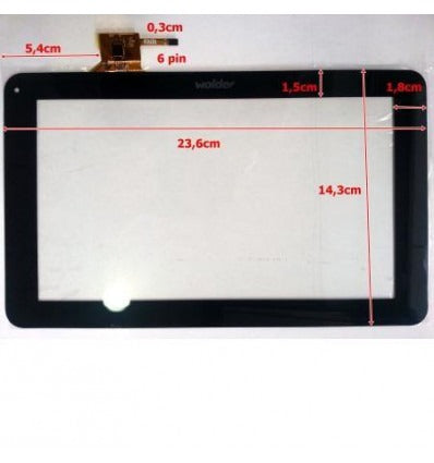 Pantalla táctil repuesto tablet china 9 modelo 15"