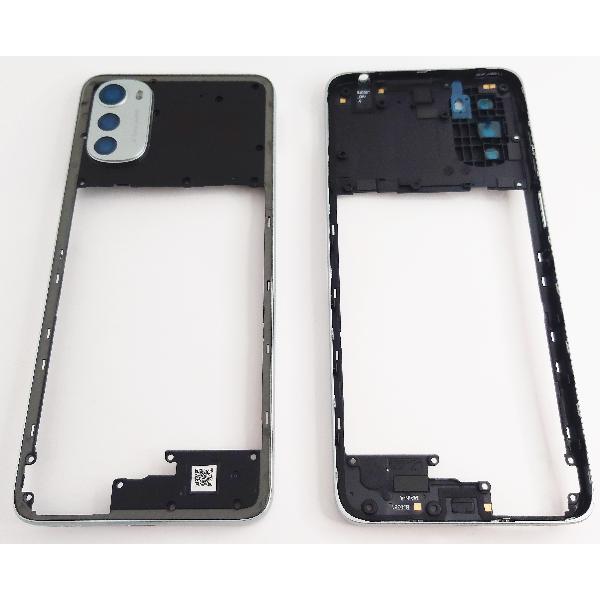 Carcasa o marco central plata para Motorola Moto E32 XT2227 calidad premium