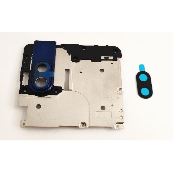 Carcasa sujecion mas cubierta camara negra para Motorola One Hyper calidad premium