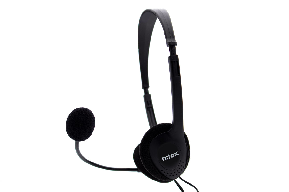 Auriculares Nilox microfono control vol negro alambrico doble jack