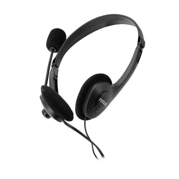 Auriculares Nilox microfono control vol negro alambrico doble jack