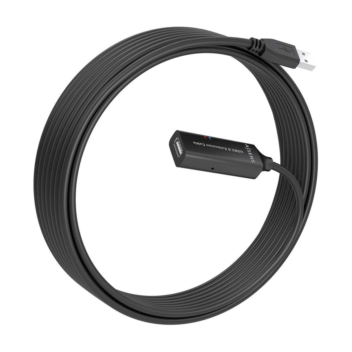 Cable Alargador USB 2.0 Aisens A101-0915/ USB Macho - USB Hembra/ 10m/ Negro