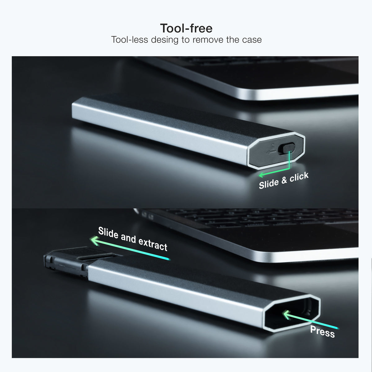 Caja Externa para Disco SSD M.2 NVMe TooQ TQE-2223G/ USB 3.2/ Sin tornillos