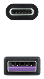 Cable USB 2.0 Nanocable 10.01.2103/ USB Macho - USB Tipo-C Macho/ 480Mbps/ 3m/ Negro