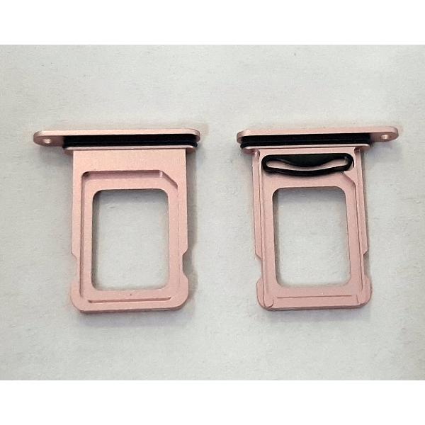 Soporte o bandeja dual sim rosa para IPhone 15 A3090 A2846 A3089 A3092 15 Plus A3094 A2847 A3093 A3096 premium