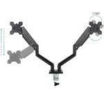 Soporte de Mesa para 2 Monitores TooQ DB1434TNR-B/ Giratorio/ Inclinable/ hasta 10kg - PixelPlaza