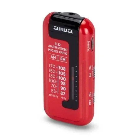 Radio Portátil Aiwa R-22RD/ con Batería/ a Pilas/ Roja - PixelPlaza