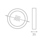 Downlight Iglux SUP-102318-FB V2/ Circular/ Ø220 x 35mm/ Potencia 18W/ 1700 Lúmenes/ 6000ºK/ Blanco - PixelPlaza