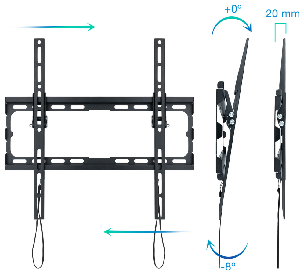 Soporte pared tv televisión monitor TooQ lp1071t - b 32 pulgadas - 70 pulgadas carga maxima 45kg