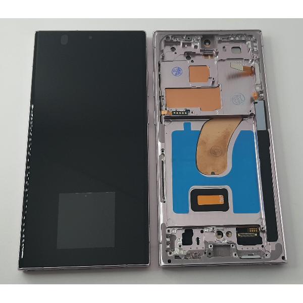 Pantalla oled para Samsung Galaxy S23 Ultra SM-S918 mas tactil negro mas marco purpura compatible