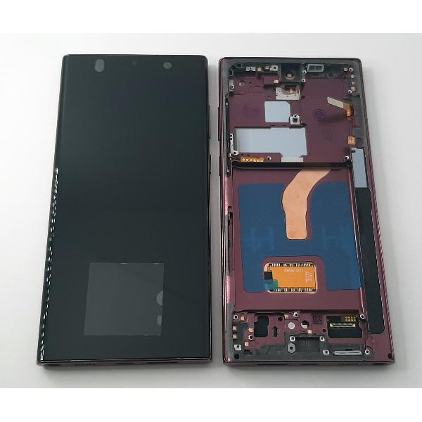 Pantalla oled para Samsung Galaxy S22 Ultra SM-S908B mas tactil negro mas marco purpura compatible