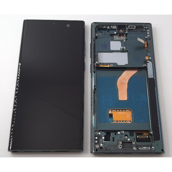 Pantalla oled para Samsung Galaxy S22 Ultra SM-S908B mas tactil negro mas marco verde compatibe