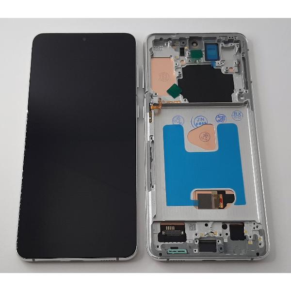 Pantalla oled para Samsung Galaxy S21 Plus 5G SM-G996 mas tactil negro mas marco plata compatible