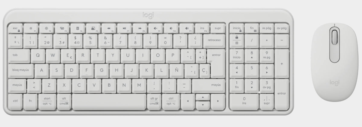 Teclado + mouse Logitech mk250 inalámbrico blanco