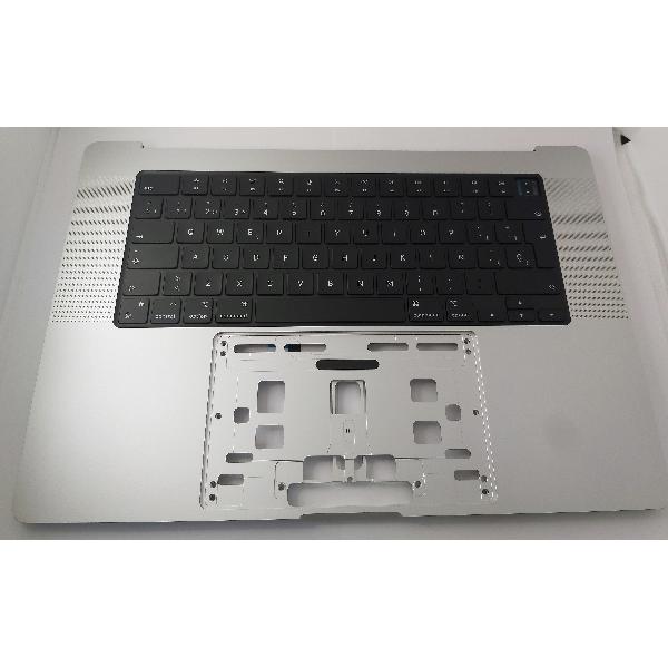 Carcasa mas teclado plata (version española) para Macbook Pro A2485 16.2" 2021 calidad premium remanufacturada