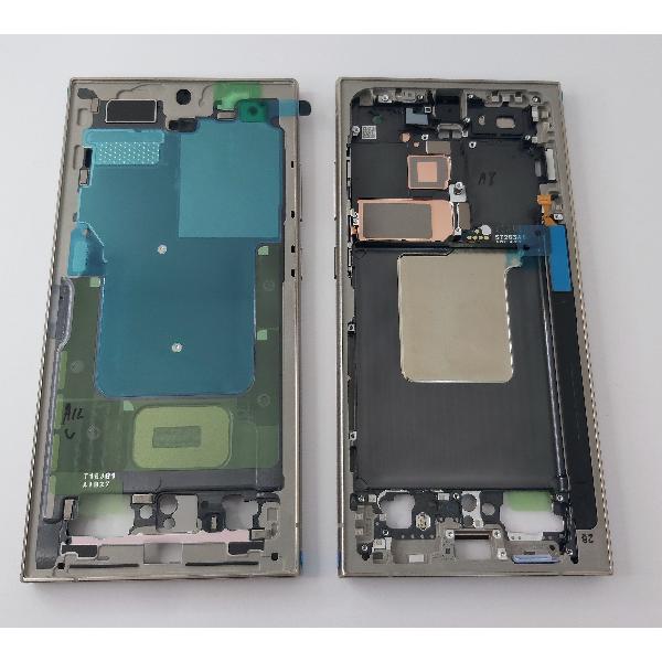 Carcasa central o marco gris para Samsung Galaxy S24 Ultra SM-S928B GH82-33399A Service Pack