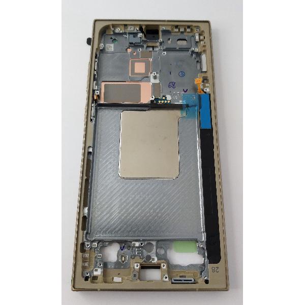 Carcasa central o marco amarillo para Samsung Galaxy S24 Ultra SM-S928B GH82-33399C Service Pack