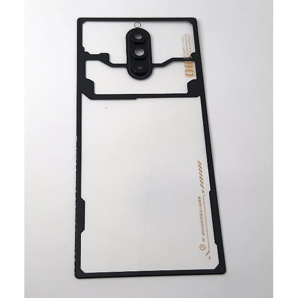 Tapa trasera o tapa bateria negra transparente para ZTE Nubia Red Magic 8 Pro Plus 5G