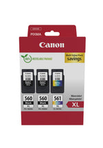 Cartucho de Tinta Original Canon PG-560XL + CL-561XL Multipack Alta Capacidad/ 2x Negro/ Tricolor