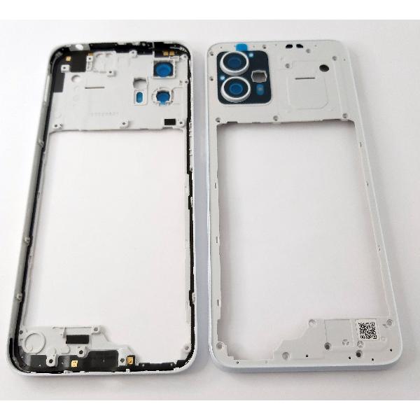 Carcasa central o marco blanco con lente de camara para Motorola Moto G23