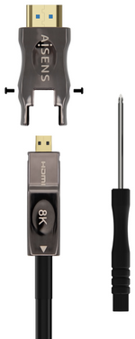 Cable HDMI 2.1 AOC 8K Desmontable Aisens A153-0646/ HDMI Macho / D Macho - HDMI Macho/ 30m/ Negro
