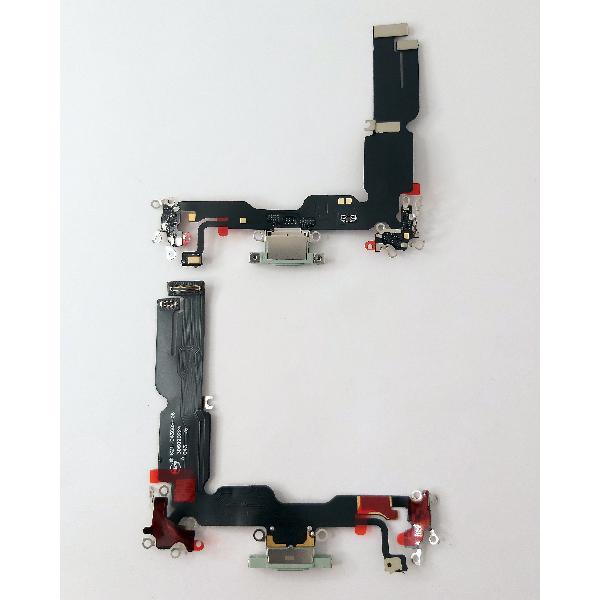 Flex puerto de carga verde para Iphone 15 Plus A3094 A2847 A3093 A3096 compatible